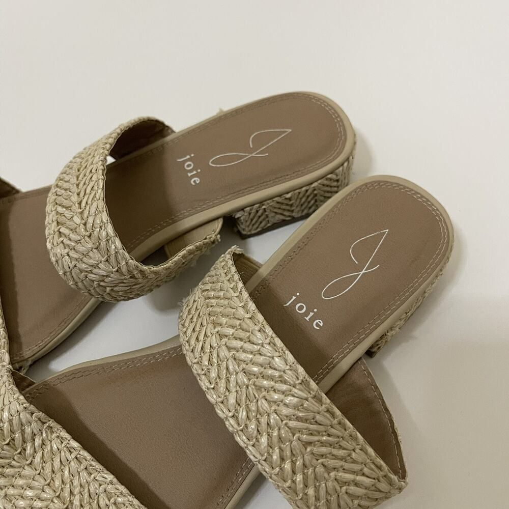 Joie Cherish Rattan wicker woven tan slip on sandals size 8 - Picture 2 of 6